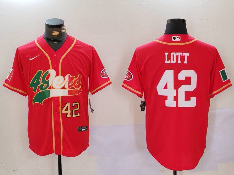 Men San Francisco 49ers #42 Lott Red Second generation Mexican Joint Name 2024 Nike Limited NFL Jersey style 2